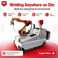 Robot de soudage mobile équipé de suivi de joint pour le soudage sur site de composants industriels de grande taille
