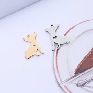 Cadeaux pour les amoureux des animaux de compagnie, pendentifs en acier inoxydable plaqué or, samoyède, chihuahua, <span class=keywords><strong>border</strong></span> <span class=keywords><strong>collie</strong></span>, doberman, chiens, vente en <span class=keywords><strong>gros</strong></span> - Product Image 1