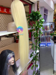 Perruque en dentelle complète HTHAIR de qualité supérieure, 40 pouces, 613, cheveux vierges bruts, pré-épilés, sans colle, perruque en cheveux humains en stock pour le style de la mannequin <span class=keywords><strong>Niki</strong></span> - Product Image 3