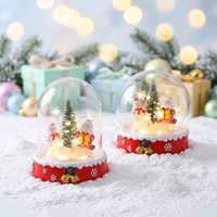 Lumière de Noël de table moderne en forme de bonhomme de neige et d'arbre, alimentée par piles, globe en verre, LED illuminée, décoration de fêtes, cadeau
