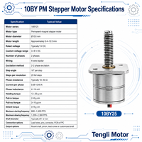 Moteur pas à pas à aimant permanent Tengli 10BY25 5V CC avec vis filetée M3 de 10 mm et 18 degrés pour serrures intelligentes et automatisation robotique