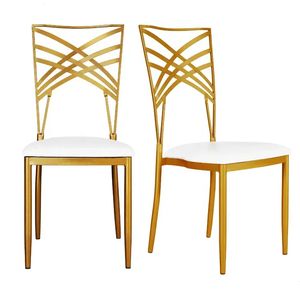 Sillas de Comedor Doradas de Diseño Nuevo para Bodas en Hoteles, Sillas de Hierro Metálico para Banquetes y Fiestas en Venta - Product Image 1