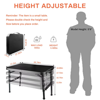Table de camping pliable en plastique avec logo personnalisé, table pliable portable pour l'extérieur avec boîte de rangement portable