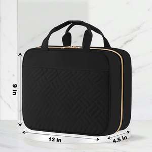 Large Capacity Custom Makeup <b>Wash</b> <b>Bag</b> Water-Resistant Material <b>Hanging</b> Design for <b>Women</b>"s Travel Toiletry Cosmetic Storage - Product Image 2