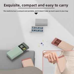 Plastic <b>Small</b> Portable Travel <b>Pill</b> <b>Box</b> 7 Days 6 Grids Sustainable Medicine Storage Organizer Container - Product Image 4