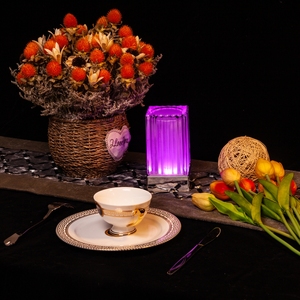 Glazen Draadloze Tafellamp Ip54 Waterdichte Led Dinner Decoratief Licht Oplaadbare Bureaulamp Met <span class=keywords><strong>Rgb</strong></span> - Product Image 4