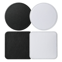 Sous-verres de tasse en cuir d'unité centrale de forme carrée de caboteur de tasse de sublimation de prix usine