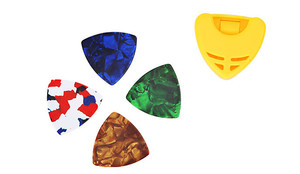 Jeu de plectres pour guitare électrique et <span class=keywords><strong>basse</strong></span> en celluloïd de 0,46 mm, grand triangle, personnalisez votre logo - Product Image 5
