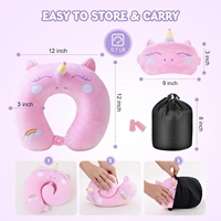 Oreiller de voyage pour enfants JYM personnalisé en mousse à mémoire de forme tissée en forme de U, lavable, masque pour les yeux, super doux, écologique, pratique