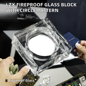 Bloque de Ladrillo de Vidrio Sólido LZX, Patrón Personalizado, Rectángulo Transparente, Resistente al Fuego, Ecológico, Decoración Contemporánea para Exteriores - Product Image 2