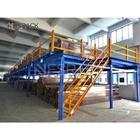 Étagères de stockage industrielles robustes, systèmes de rayonnage pour palettes, plateformes en acier pour greniers, mezzanines et étages supérieurs avec escalier