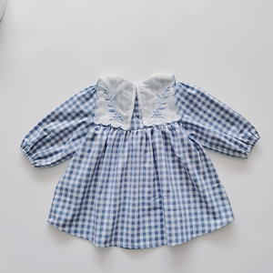 Mono para niñas, <span class=keywords><strong>ropa</strong></span> <span class=keywords><strong>infantil</strong></span> coreana de otoño, algodón puro, manga larga, con capucha y estampado a cuadros - Product Image 6