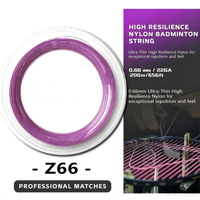 Cordage de badminton en nylon haute résistance Hin Z66, fabrication japonaise, 0,66 mm, qualité supérieure, bobine de 200 m