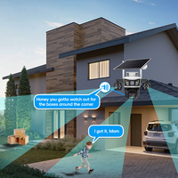Caméra de sécurité solaire 4G 6MP IP66 à 3 objectifs, panneau solaire 8W, zoom optique 10X, lumière d'alarme, vision nocturne couleur, caméra de surveillance