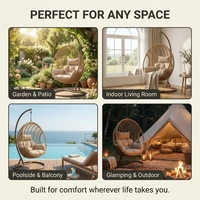 Offre Spéciale : Fauteuil Suspendu en Rotin Style Européen, Balancelle, Chaise à Bascule, Lit Simple/Double pour la Maison, le Balcon ou l'Intérieur
