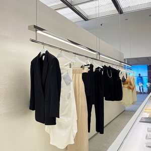 Negozio di vendita al dettaglio mobili da parete Display <span class=keywords><strong>Stand</strong></span> abbigliamento negozio oro soffitto di abbigliamento Rack abbigliamento <span class=keywords><strong>per</strong></span> abbigliamento - Product Image 1