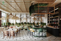 Ensembles de mobilier commercial de luxe pour restaurant, bar, bistro, style jardin, design d'intérieur, salle à manger et salon