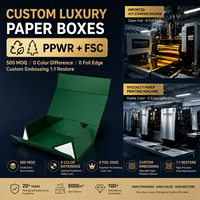 Kotak Kaku Mewah OEM Kustom dengan Penutup Magnetik Bahan Daur Ulang Laminasi Matt/Glossy & Lapisan UV-Kotak Hadiah yang Dapat Disesuaikan