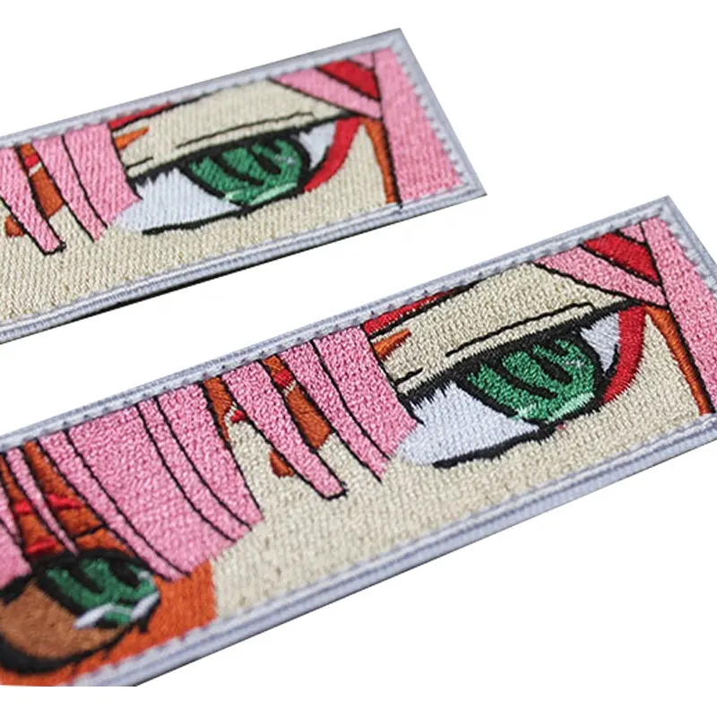 Benutzer definierte Anime Stickerei Patch Velcro Girl Eye Half Face Abzeichen Persönlichkeit Armband Patch