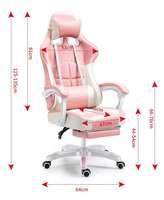 Chaise de jeu ergonomique en cuir à dossier haut, moderne, confortable, réglable en hauteur, inclinable et pivotante à 360 degrés