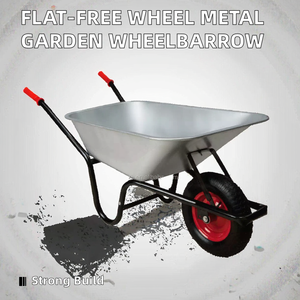 Venta caliente carretilla Alemania Mercado 16 pulgadas rueda neumática carretilla bandeja de Zinc carretilla para construcción jardín granja - Product Image 5