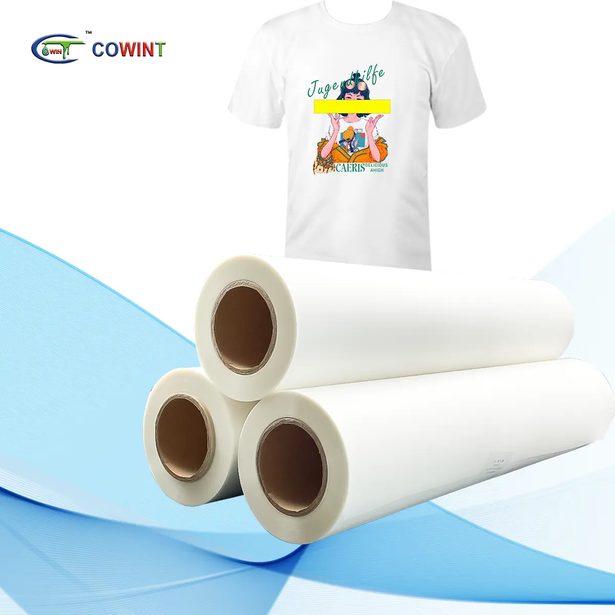 Cowint t-shirt transferência de calor impressão fosco filme dtf casca quente rolo de dtf pet filme Para DTF Digital Inkjet Printer