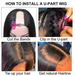 วิกผมบ๊อบสั้นตรงแบบ U Part <span class=keywords><strong>ผม</strong></span>แท้ 100% บราซิลเลียน เรมี่ สำหรับผู้หญิง ขายดี - Product Image 5