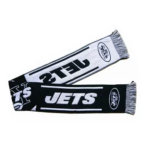 Wholesale custom 100% acrylic knitting sports woven fan scarf