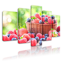 Tableau mural, peinture de printemps, impressions sur toile encadrée en 5 panneaux, fruits pour la décoration murale de la cuisine, décoration de la maison, salon
