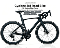 Nouvelle version 2026 Prix usine Twitter Roue de route Cyclone-3rd 700c entièrement en fibre de carbone Wheeltop Eds Tx-2*12s Sans fil et hydraulique