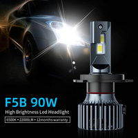 Ombre de phare de voiture Led haute puissance, ampoule de phares de voiture universelle, 90W, 9006, H4, 9005, H7, 6500K, 12v, 24V, 2 pièces