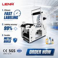 Machine d'étiquetage pneumatique semi-automatique PLC pour bouteilles en plastique et en verre, petites bouteilles rondes