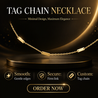 Collier miniature en métal doré personnalisé, chaîne à maillons ovales, pendentif, bijoux pour femmes