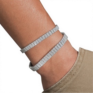 Bracelets tennis géants en diamants glacés, argent 925 plaqué or rose, chaîne 6MM, moissanite VVS, certificat GRA, tendance mode - Product Image 2