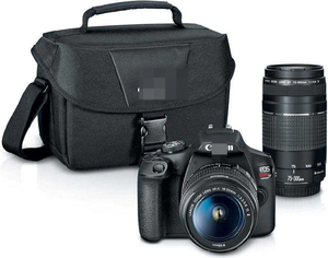 NEW ORIGINAL Rebel T7 <b>Camera</b> with 2 Lens Kit EF18-55mm + EF 75-300mm Black - Product Image 4