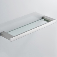 Accessoires de salle de bain, étagère de rangement murale d'angle moderne en acier inoxydable finition chromée, durable, à un seul niveau, pour la douche, hôtel