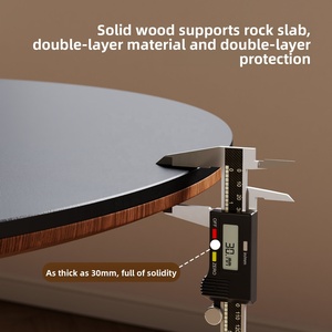 Premium Sintered Stone Round Dining <strong>Table</strong> Solid Wood Frame Bauhaus Style Modern Minimalist <strong>Kitchen</strong> <strong>Table</strong> <strong>for</strong> <strong>Small</strong> Space CZ072 - Product Image 4