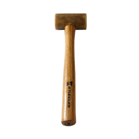 STUCCLER Maillet en cuir brut de qualité supérieure 25mm 32mm 44mm 48mm Marteaux en cuir de vachette Outil d'artisanat avec manche en bois