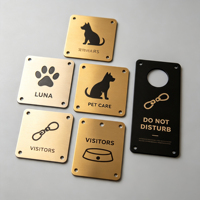 Plaque personnalisée en métal pour animaux de compagnie, gamelle, panier, plaque nominative, cadeau de luxe pour animaux