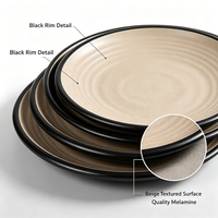 Assiettes creuses en mélamine en gros, couleur unie et bicolore, vaisselle non toxique pour restaurants, buffets et traiteurs