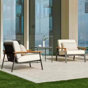 Conjunto de sofás de exterior de aleación de aluminio, minimalista, impermeable, para patio, hotel, casa de huéspedes y jardín. - Product Image 1