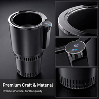 Support de tasse intelligent 2-en-1 pour voiture, chauffe-boissons et refroidisseur avec écran LCD, mini-réfrigérateur électrique pour café, lait, eau, en ABS, à placer au centre de la console.