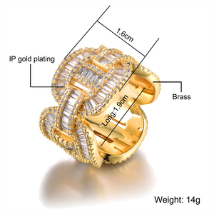 Bijoux Hip Hop, anneau <span class=keywords><strong>de</strong></span> nez en zircon, plaqué or 18 carats, laiton, 16 mm, anneau <span class=keywords><strong>de</strong></span> grains <span class=keywords><strong>de</strong></span> café ZC pour homme et femme, cadeau quotidien, mariage - Product Image 4