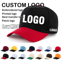Casquette de baseball vierge sportive d'extérieur à 5 panneaux en coton bicolore avec logo brodé personnalisable – Vente en gros