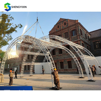 Perno de cúpula de armazón de espiga de exposición móvil de iluminación de aluminio hecho a medida techo de medio círculo redondo para armazón de escenario