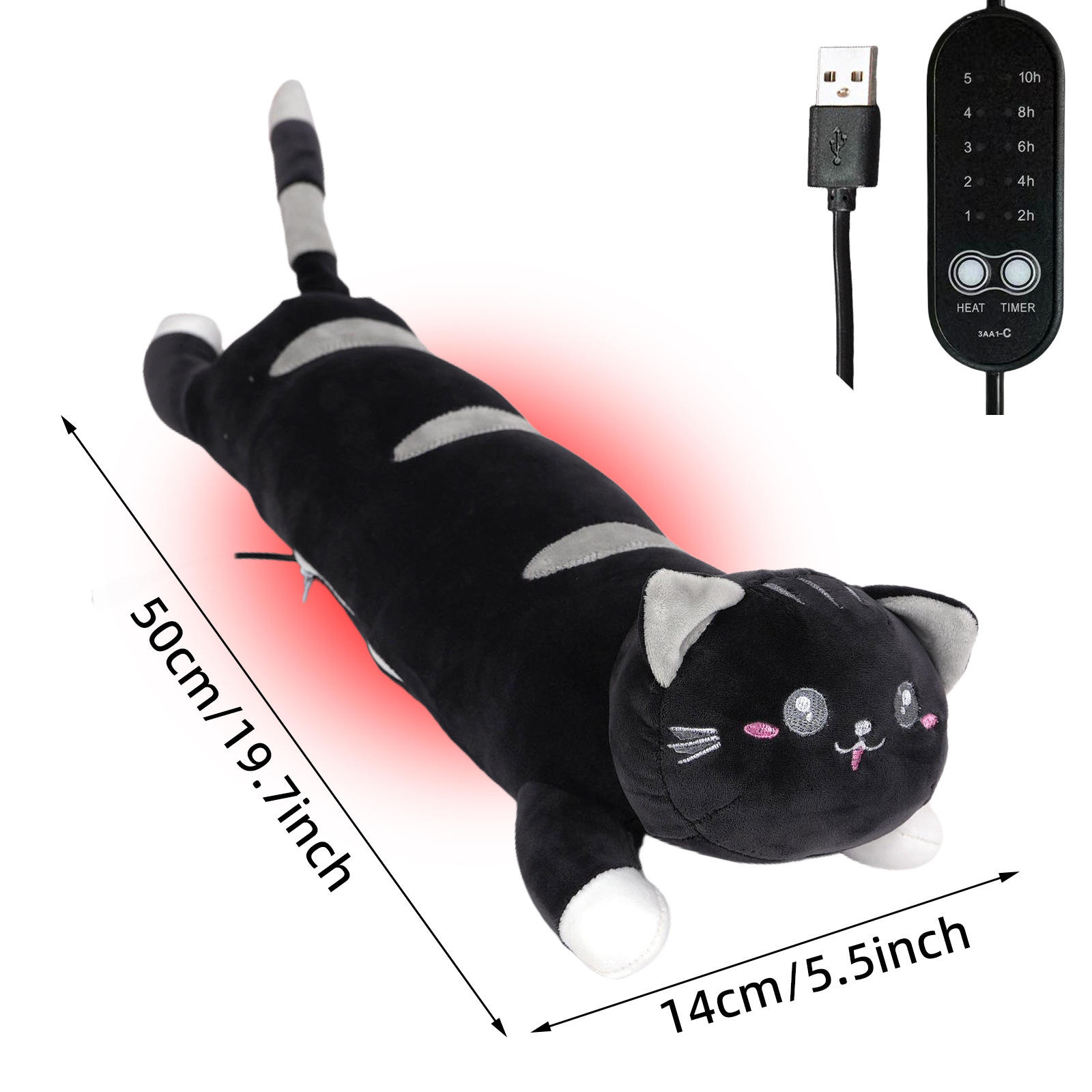 Black cute cat 50cm