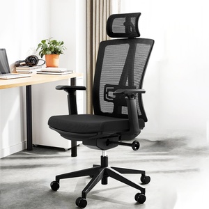 Silla de Oficina Ergonómica de Malla Transpirable, Giratoria e Inclinable, con Soporte Lumbar, Reposacabezas y Reposapiés para Oficina en Casa - Product Image 1
