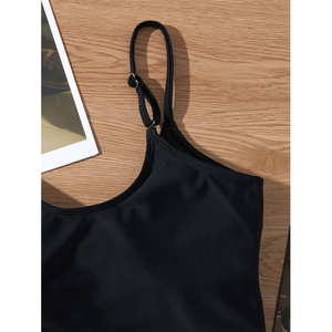 Costume da Bagno Intero Nero Sexy con Taglio Alto, Bikini alla Moda per Fitness - Product Image 4