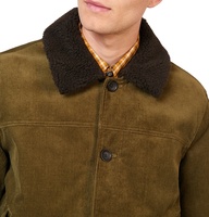 Veste en velours côtelé avec logo personnalisé, veste chaude d'hiver en velours côtelé grande taille, manteau ample en velours côtelé pour hommes, décontracté à col montant
