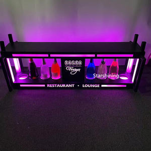 Télécommande Sept Couleurs Flash lueur Noir Métal Huit Bouteilles de <span class=keywords><strong>champagne</strong></span> Présentoirs Led Présentateur de Bouteilles bar Articles de Fête - Product Image 6